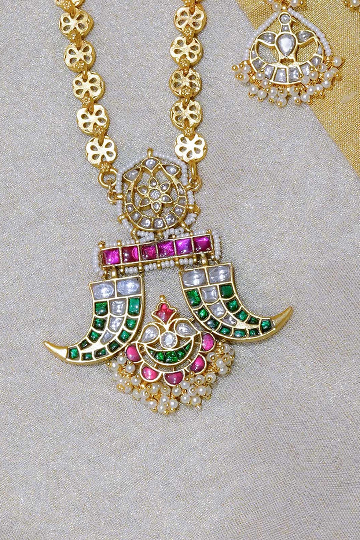 Multicolor Gold Plated Mishr Necklace Set