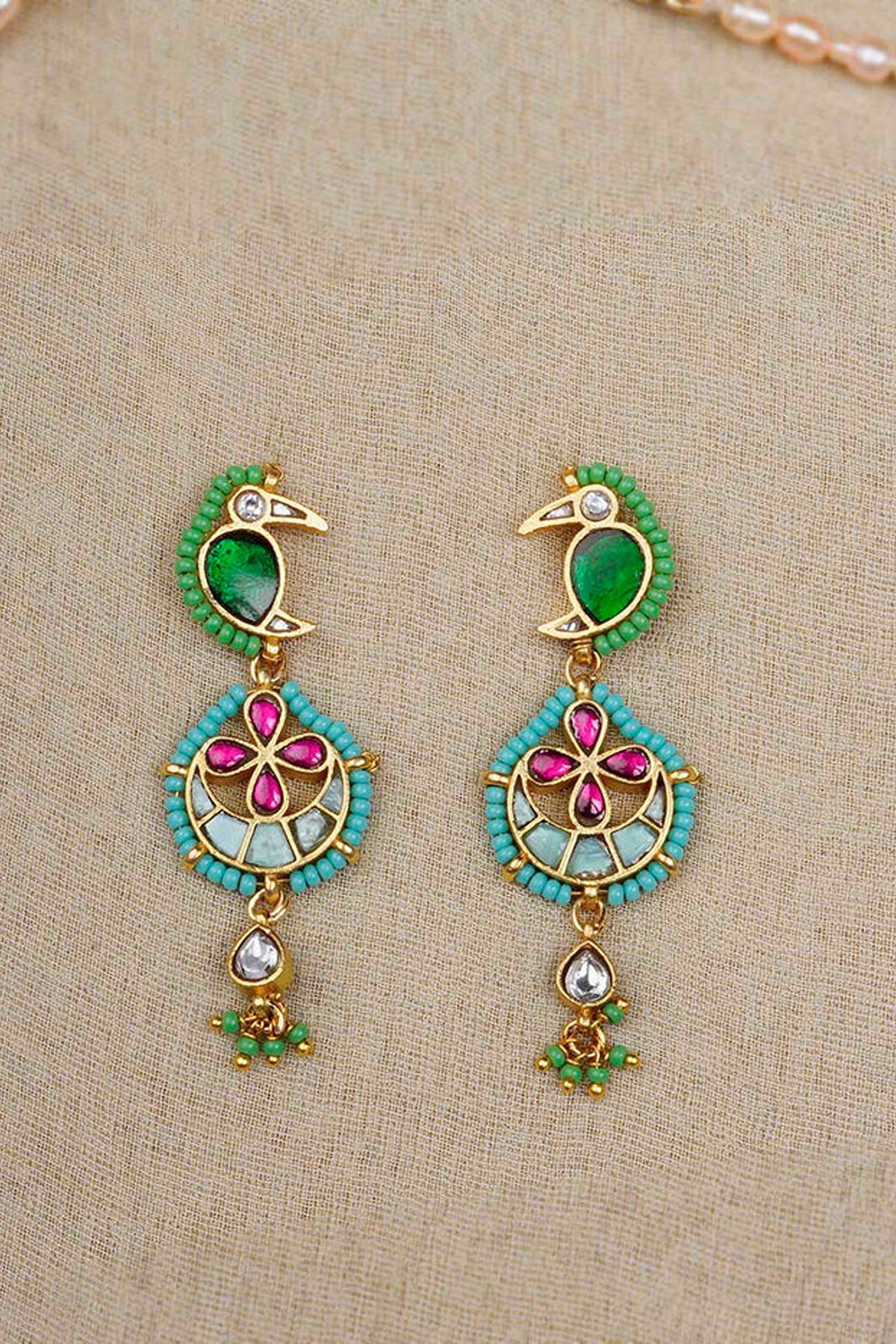 Multicolor Gold Plated Mishr Necklace Set