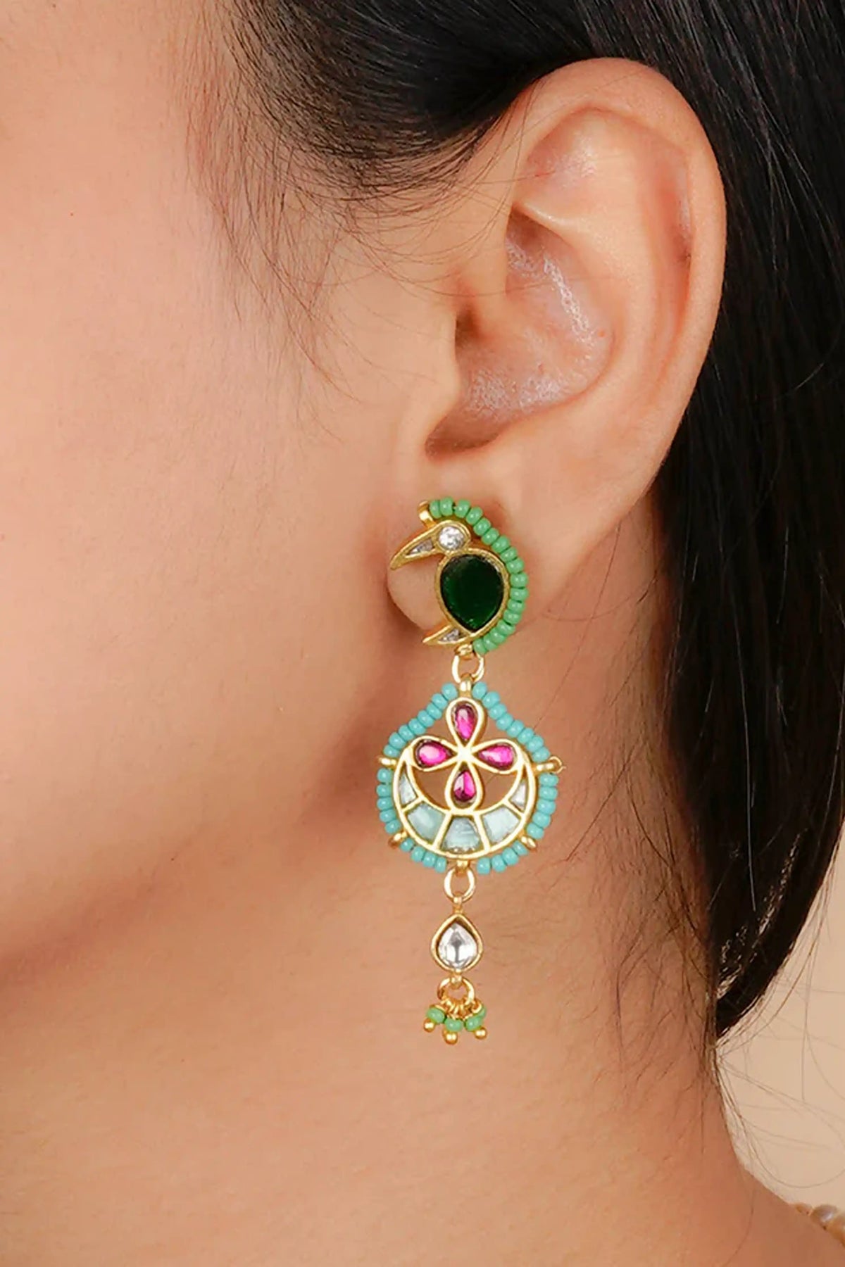 Multicolor Gold Plated Mishr Necklace Set