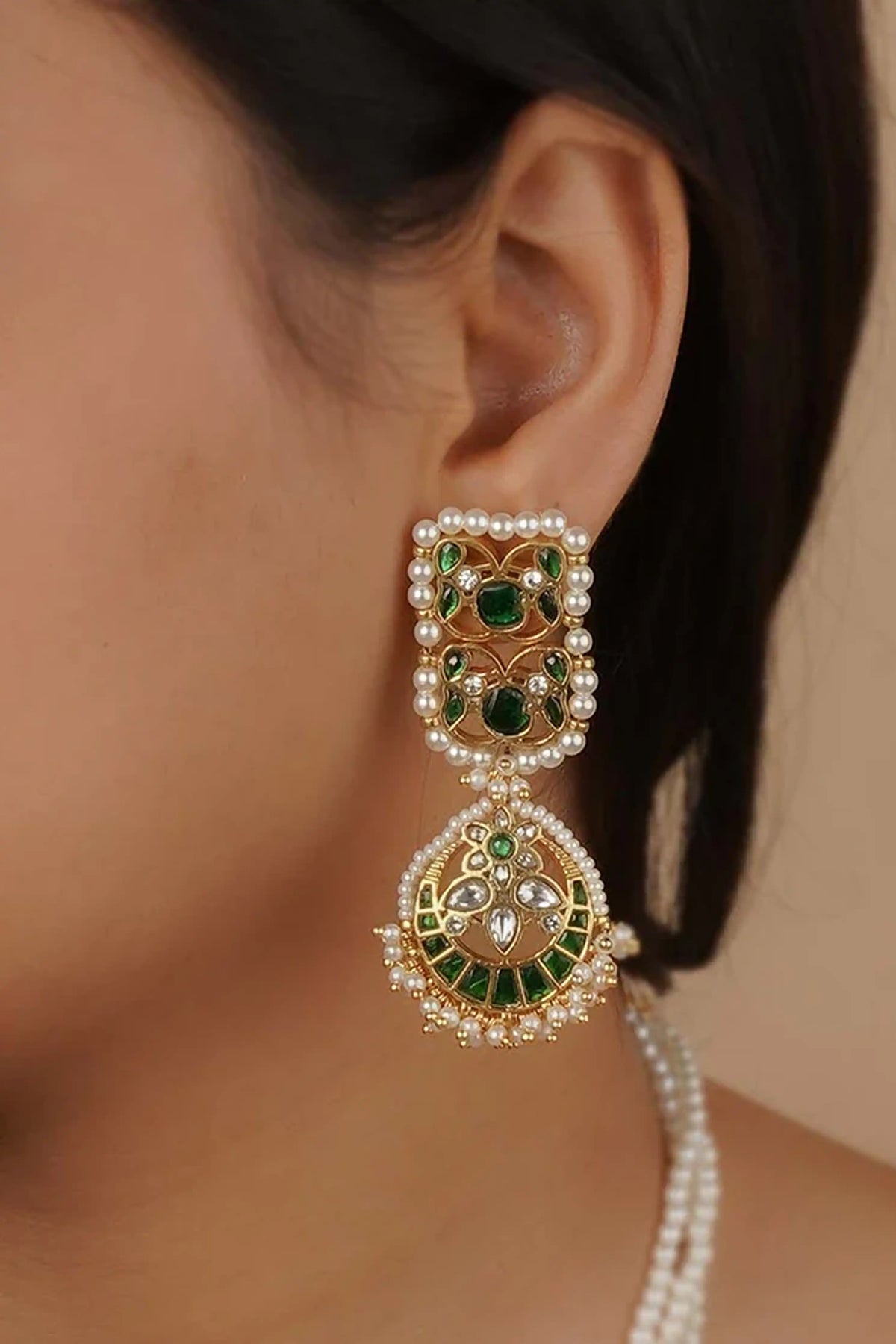 Green Gold Mishr Necklace Set