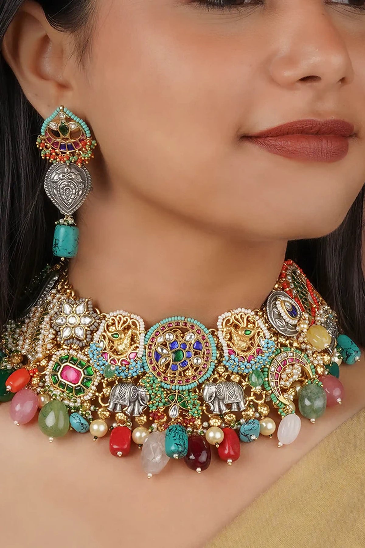 Multicolor Mishr Necklace Set