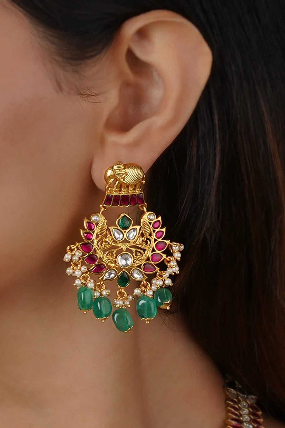 Multicolor Gold Plated Mishr Necklace Set