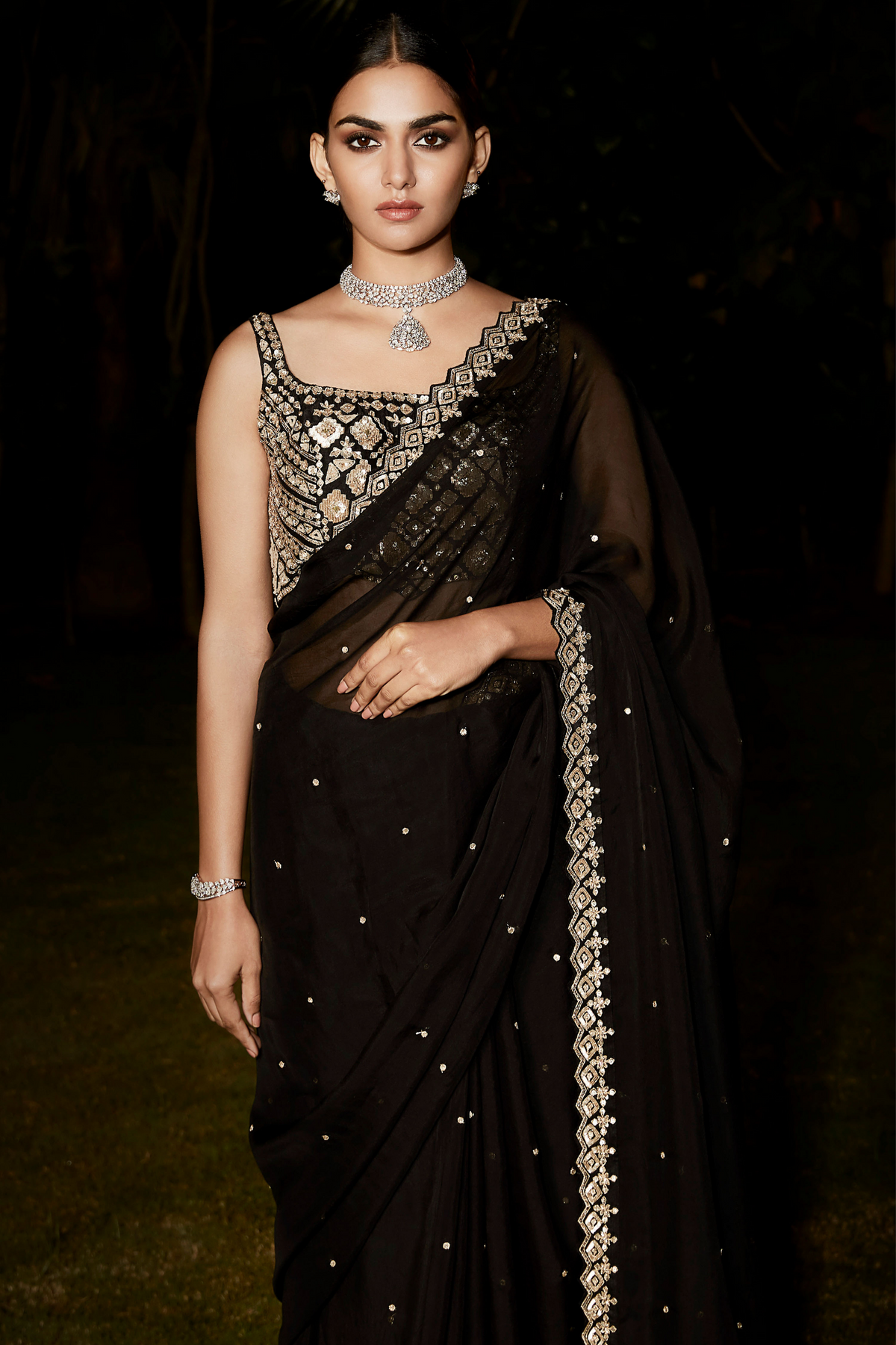 The Royal Noir Saree