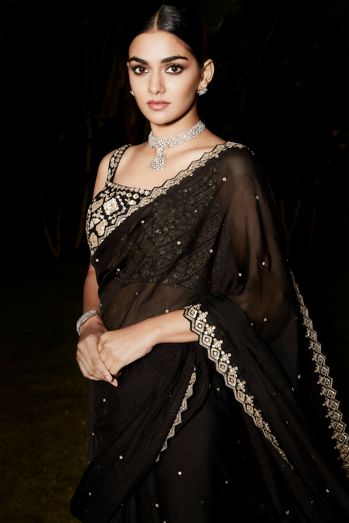 The Royal Noir Saree