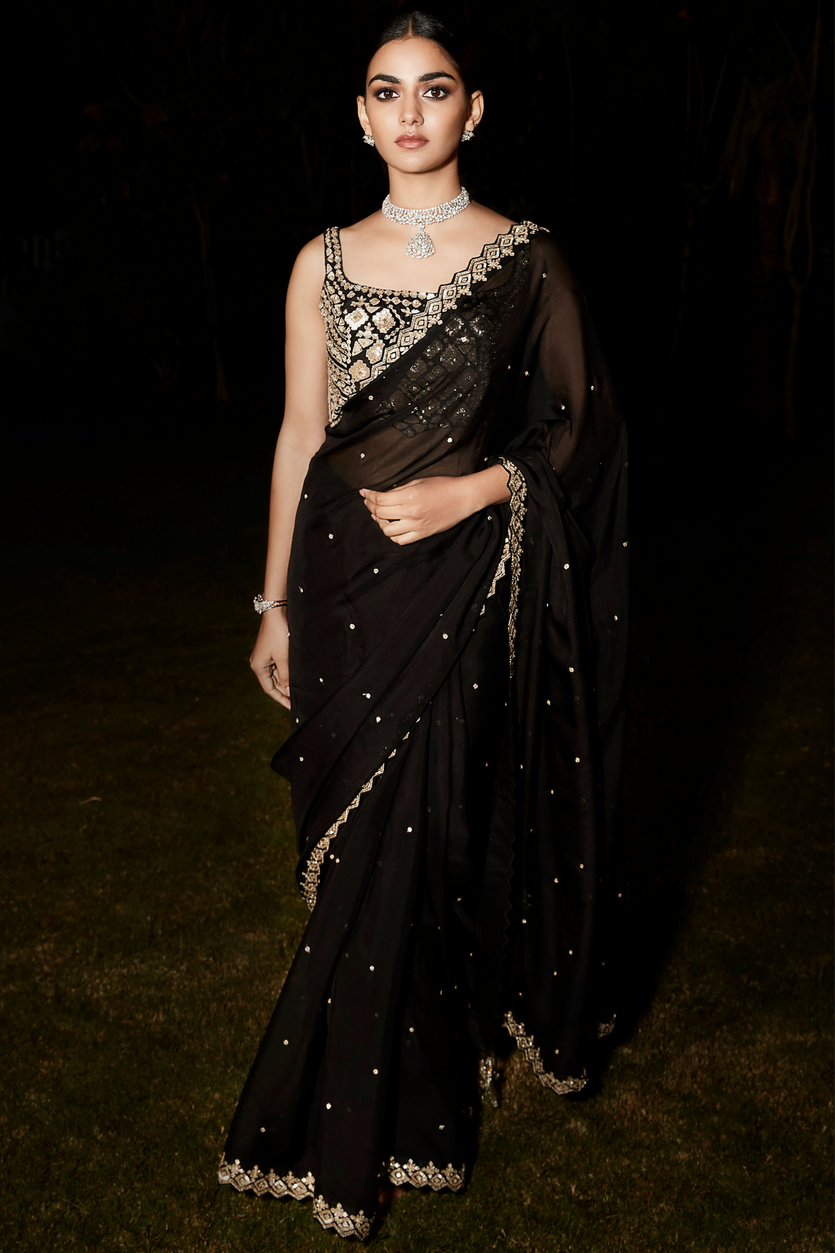 The Royal Noir Saree