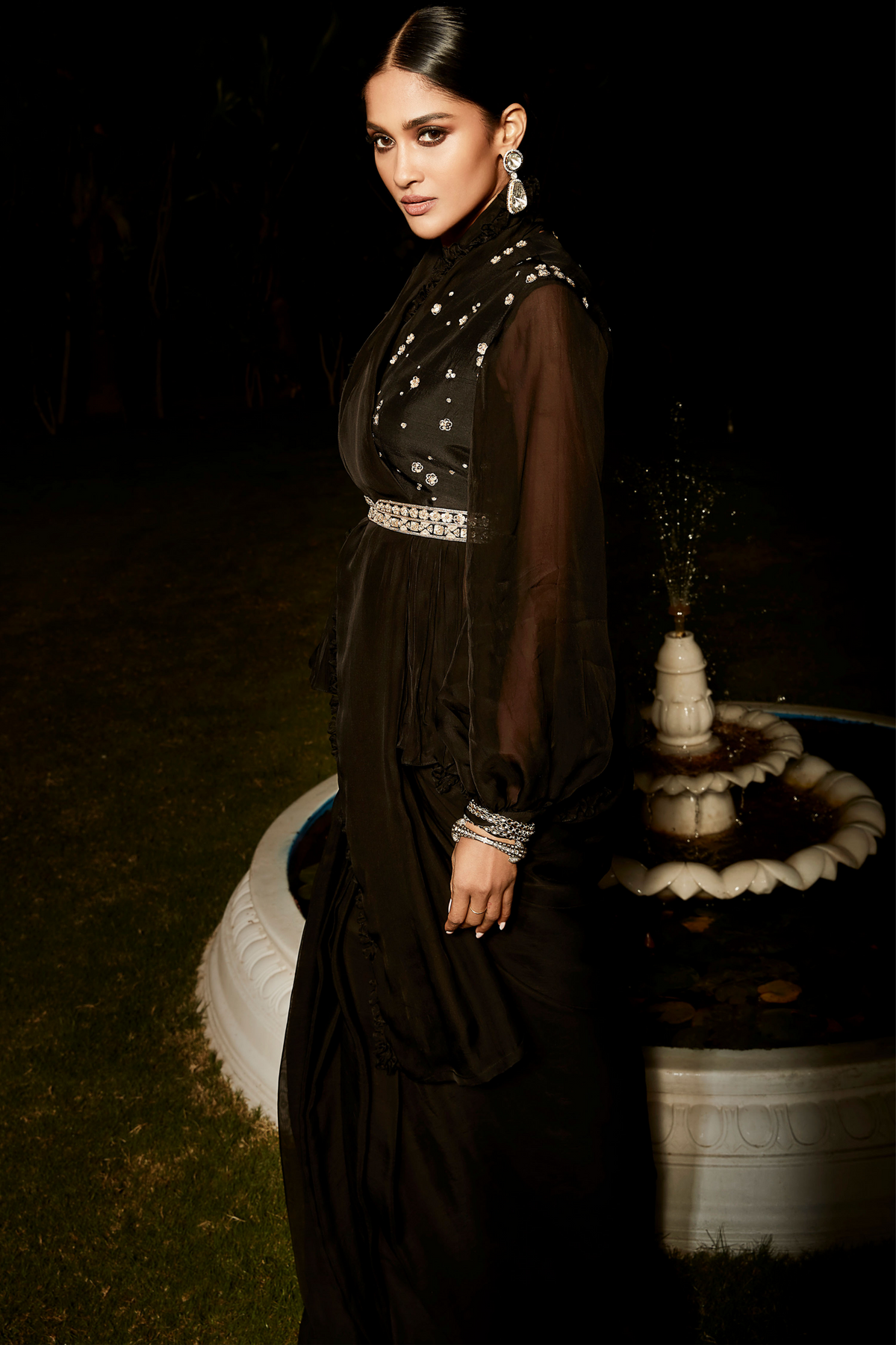 The Midnight in Rome Draped Saree