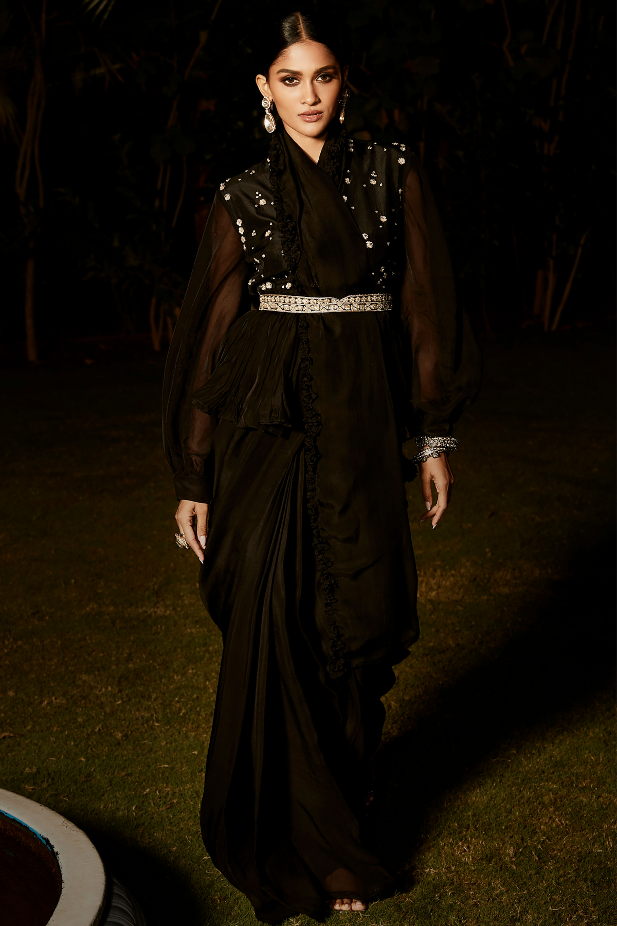 The Midnight in Rome Draped Saree