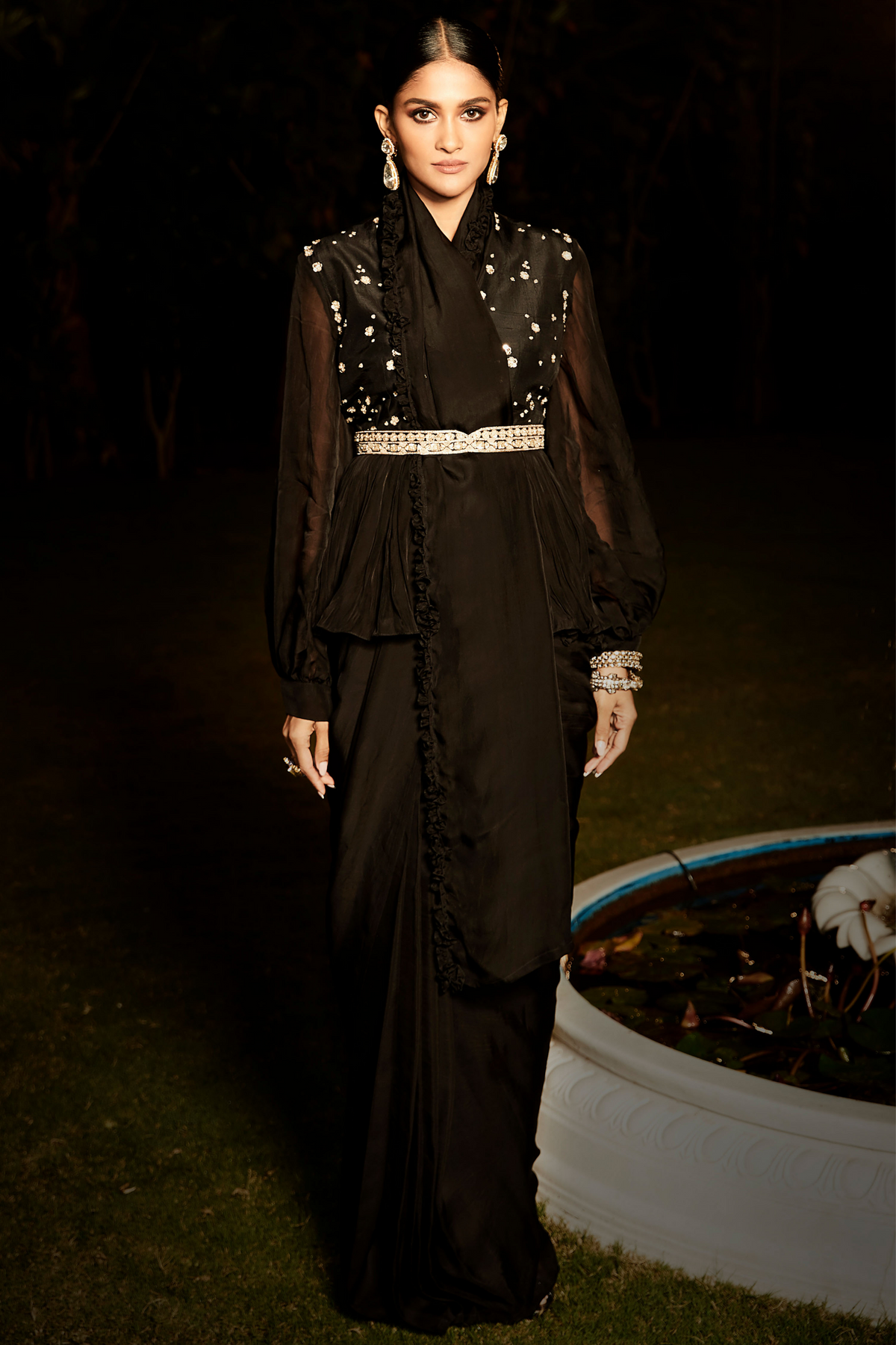 The Midnight in Rome Draped Saree