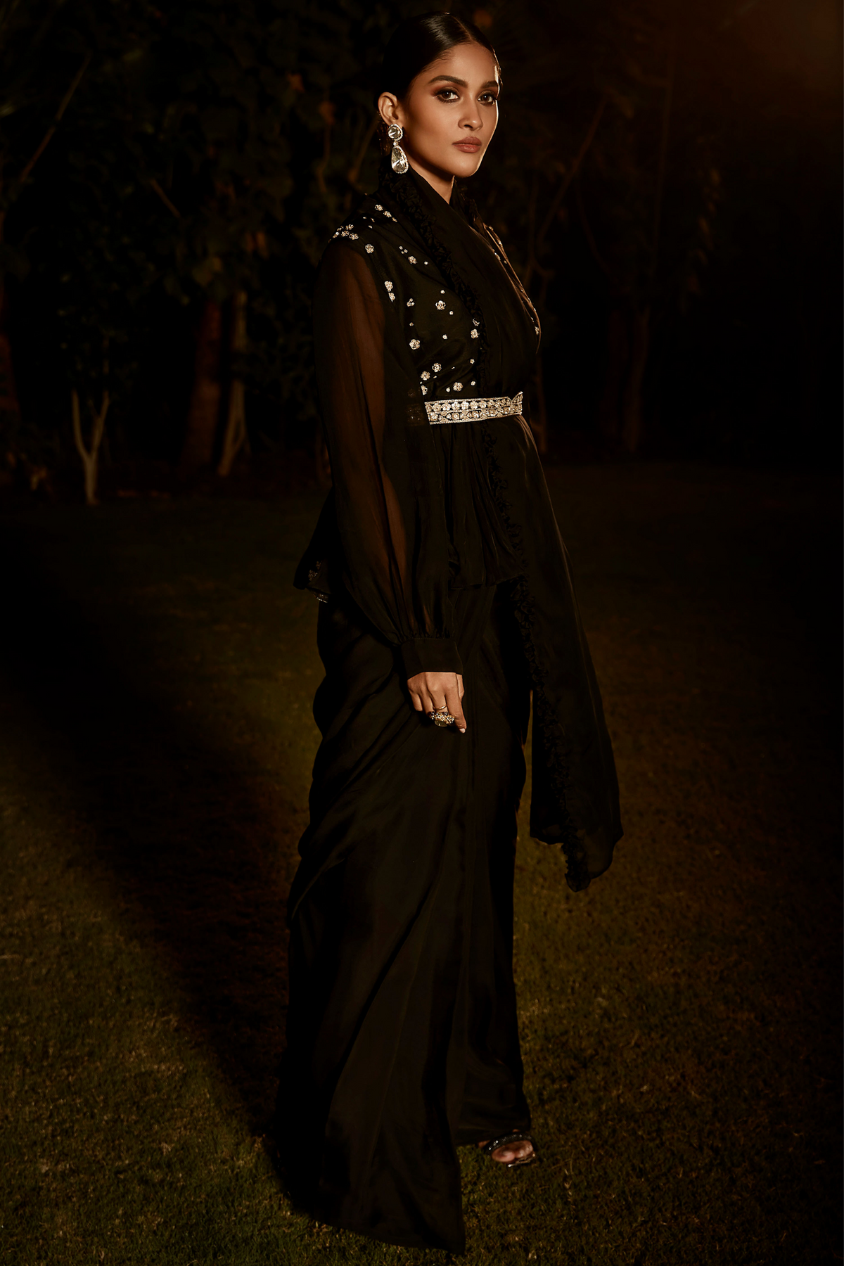 The Midnight in Rome Draped Saree
