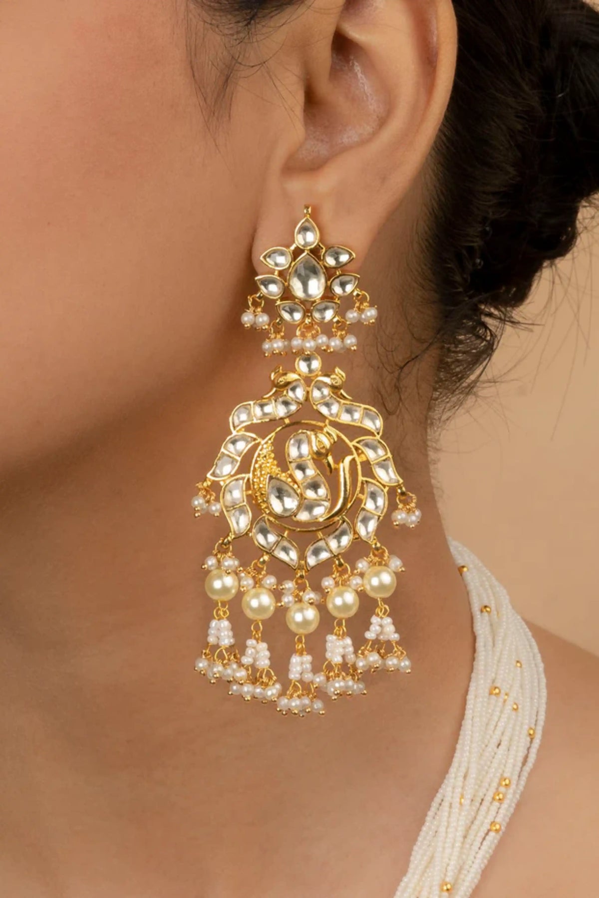 White Gold Plated Necklace With Earrings