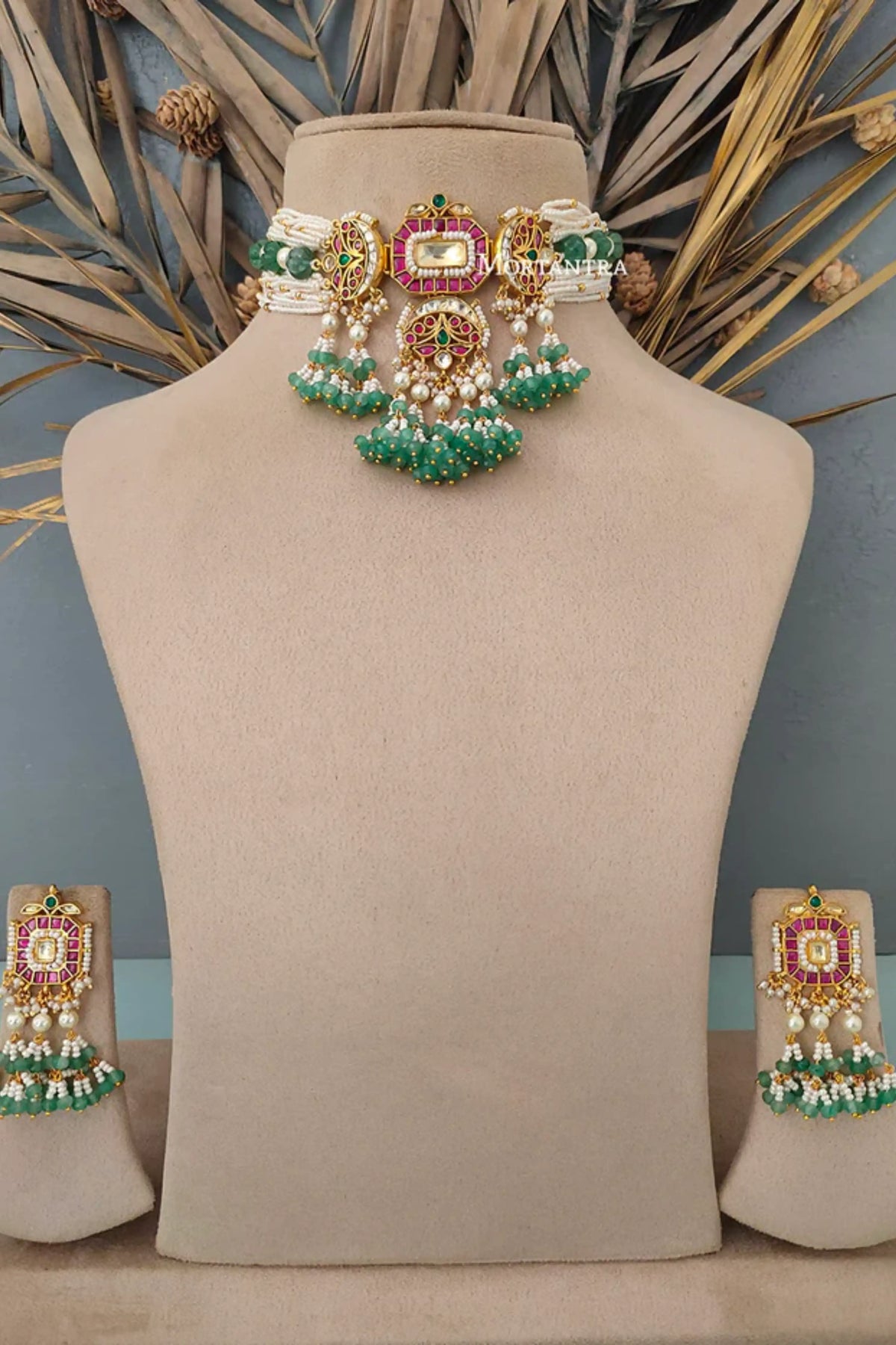 Multicolor Necklace With Earrings