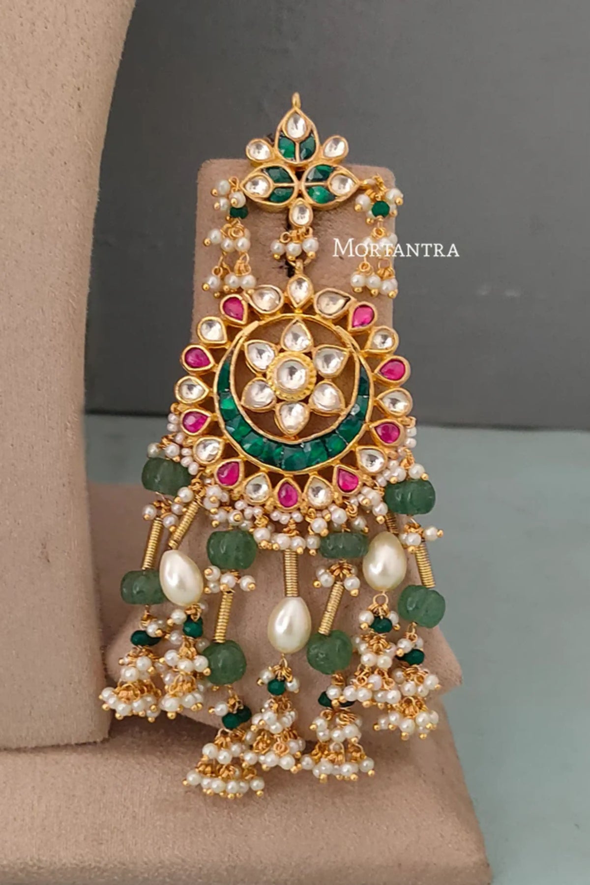 Multicolor Necklace With Gold Plated Earrings