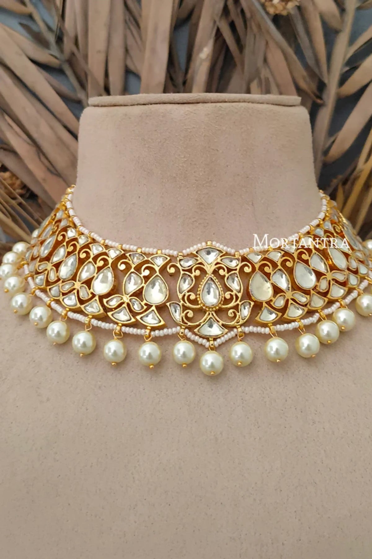 Mortantra White Gold Plated Necklace Set
