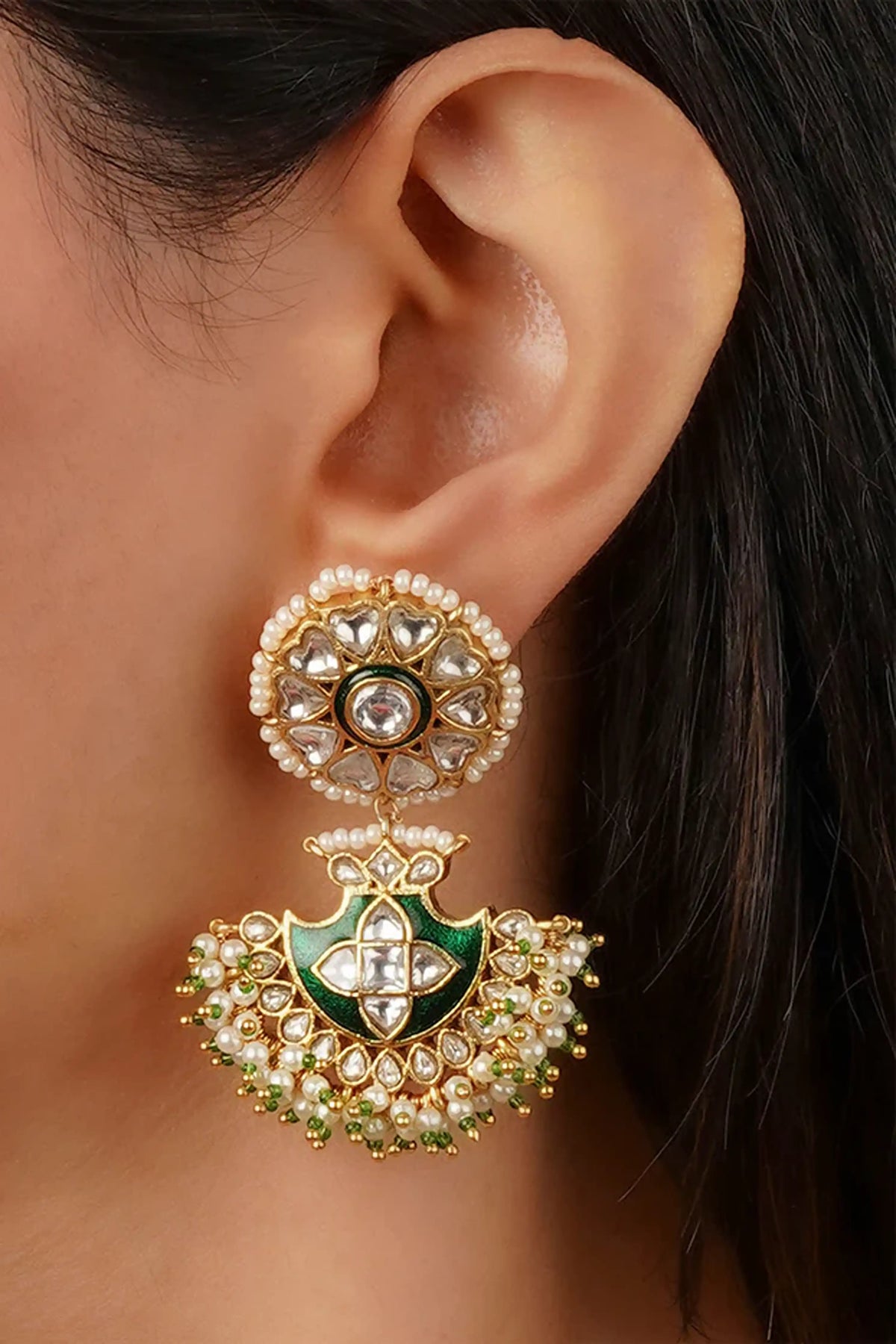 Gold Plated Jadau Kundan Necklace Set