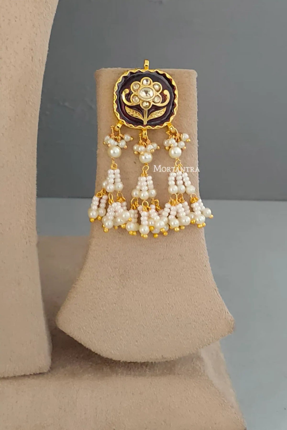 Blue Jadau Kundan Necklace Set