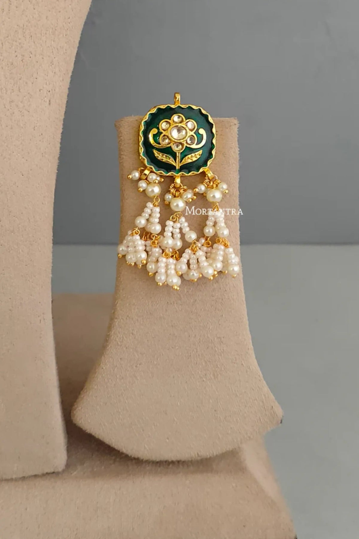 Green Jadau Kundan Necklace Set