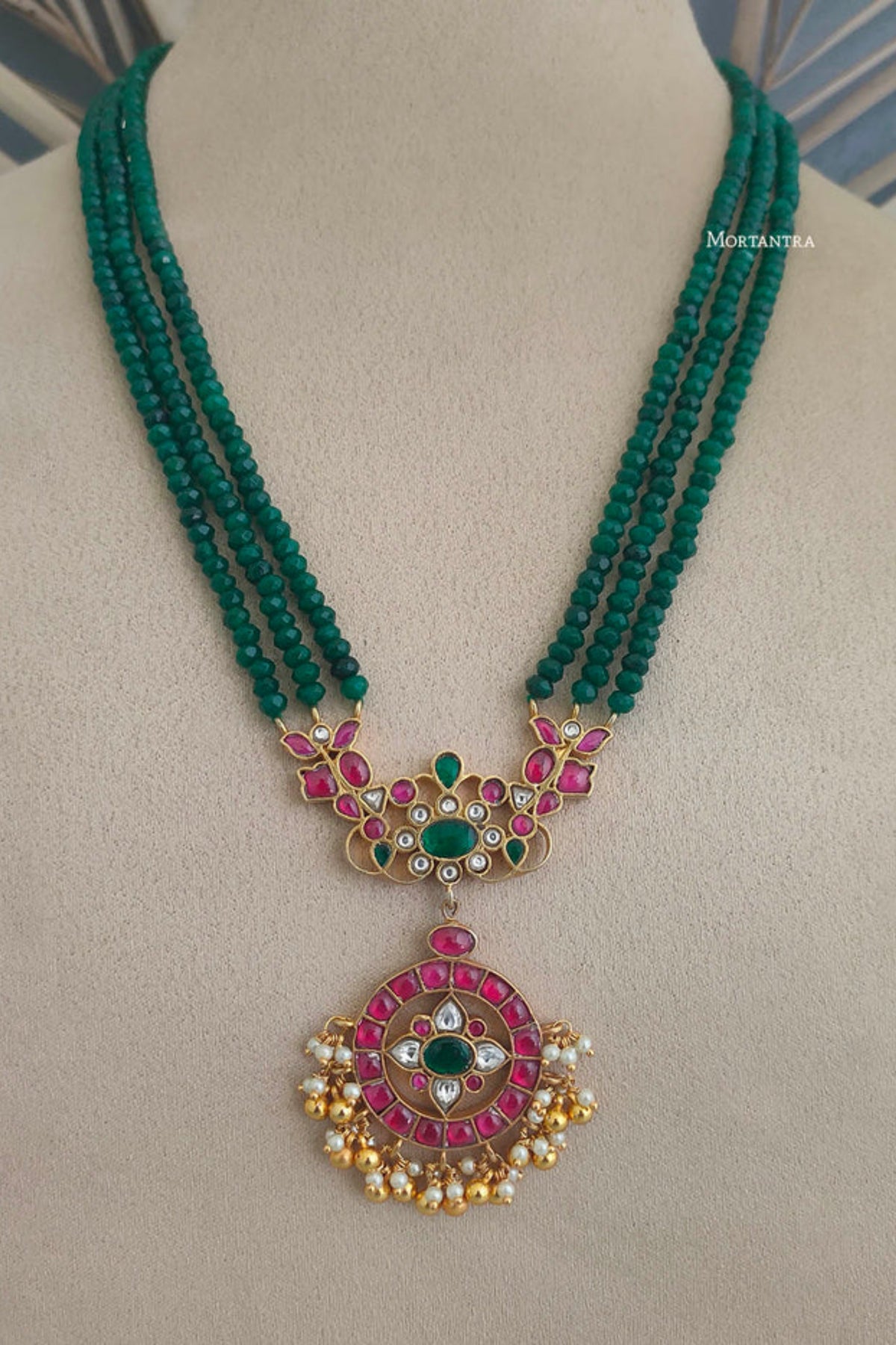 Mortantra Multicolor Gold Plated Necklace Set