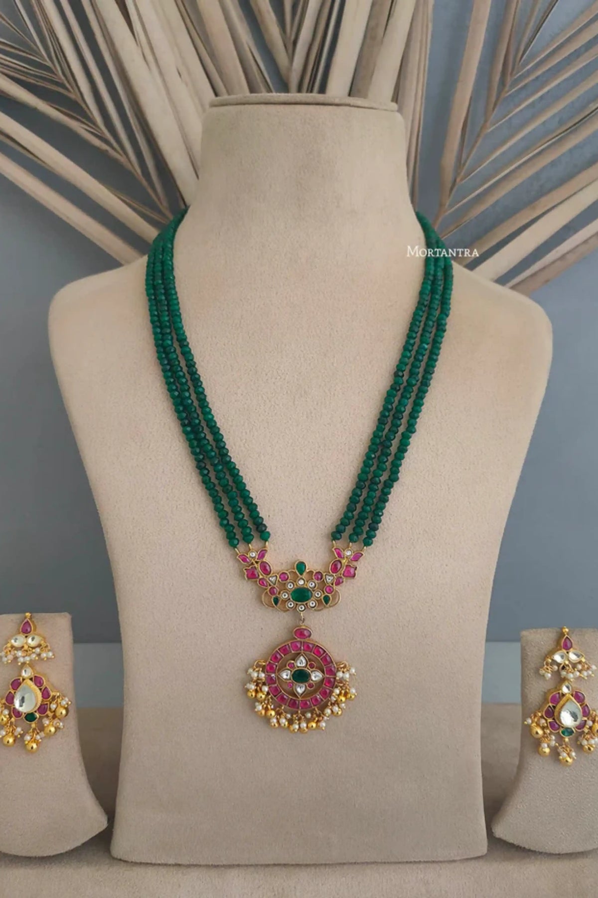 Mortantra Multicolor Gold Plated Necklace Set
