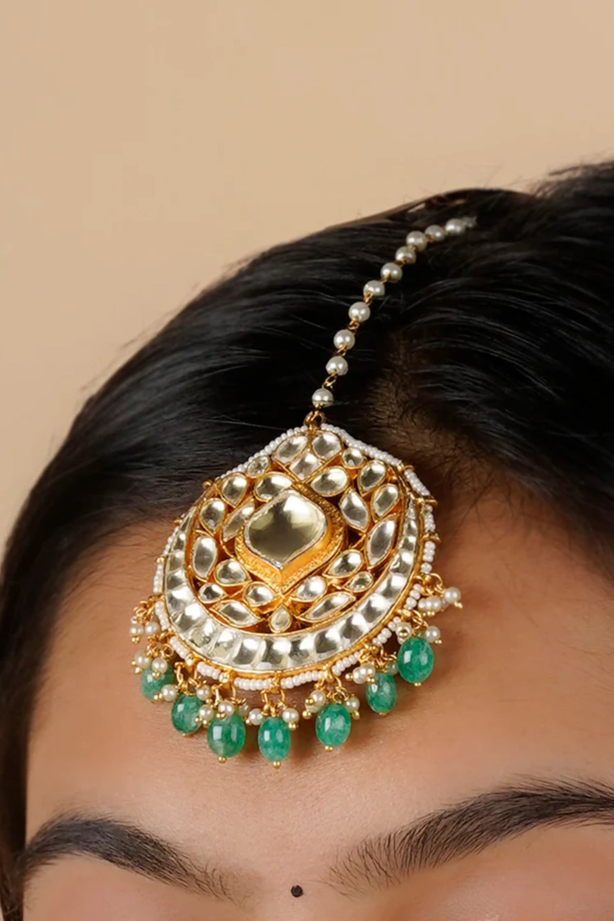 Green Color Bridal Necklace Set