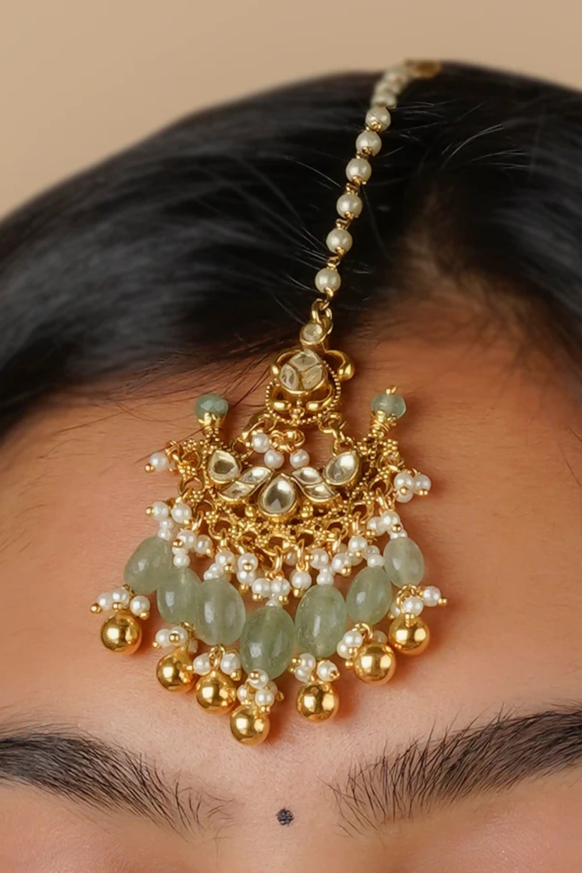 Green Gold Plated  Bridal Necklace Set