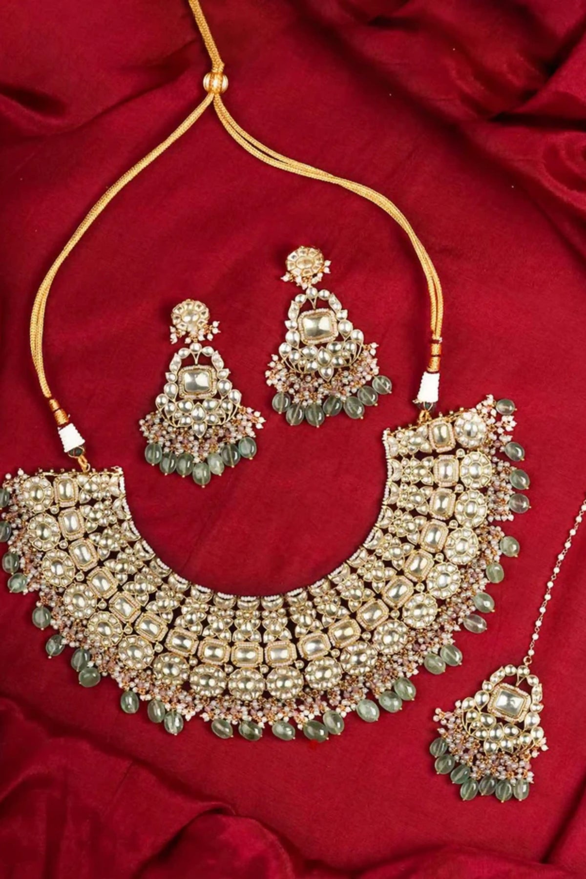 Green Kundan Bridal Necklace Set