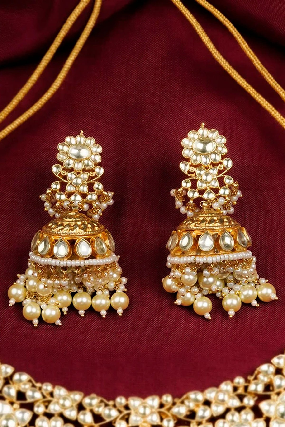 Gold Plated Jadau Kundan Necklace Set