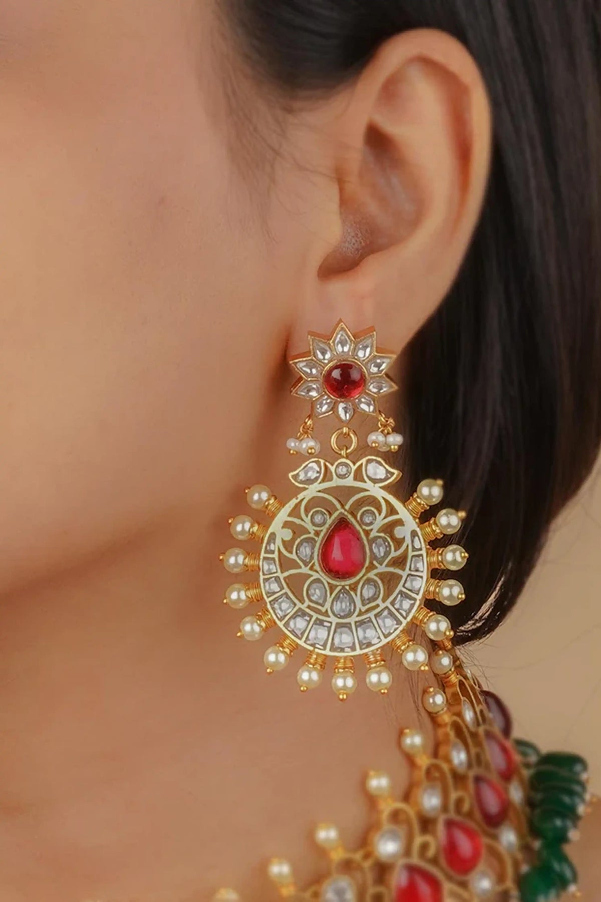 Mortantra Red Bridal Necklace Set