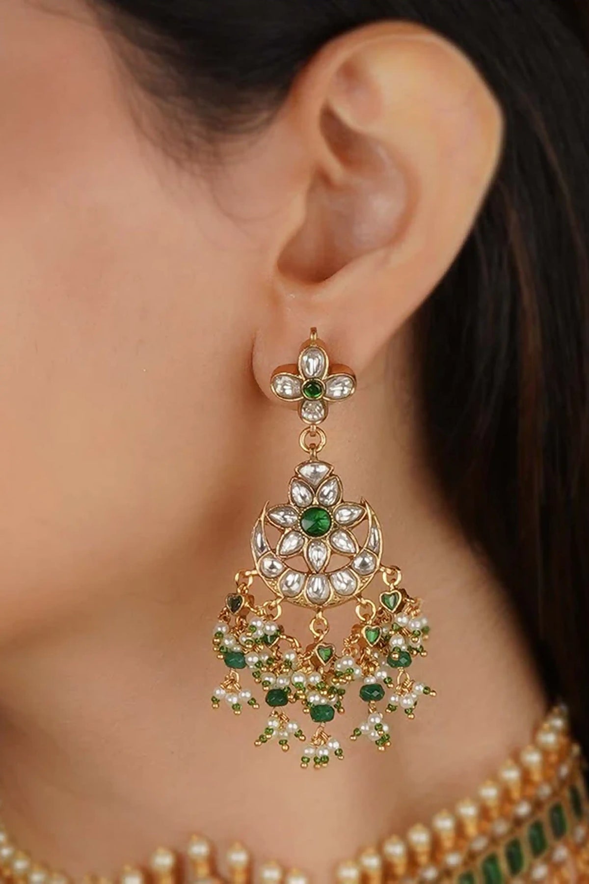 Mortantra Green Color Necklace Set