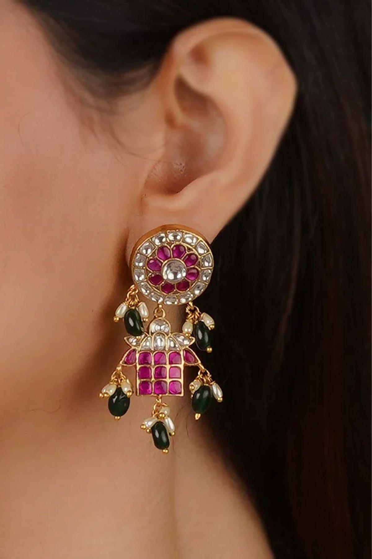 Multicolor Jadau Kundan Necklace Set
