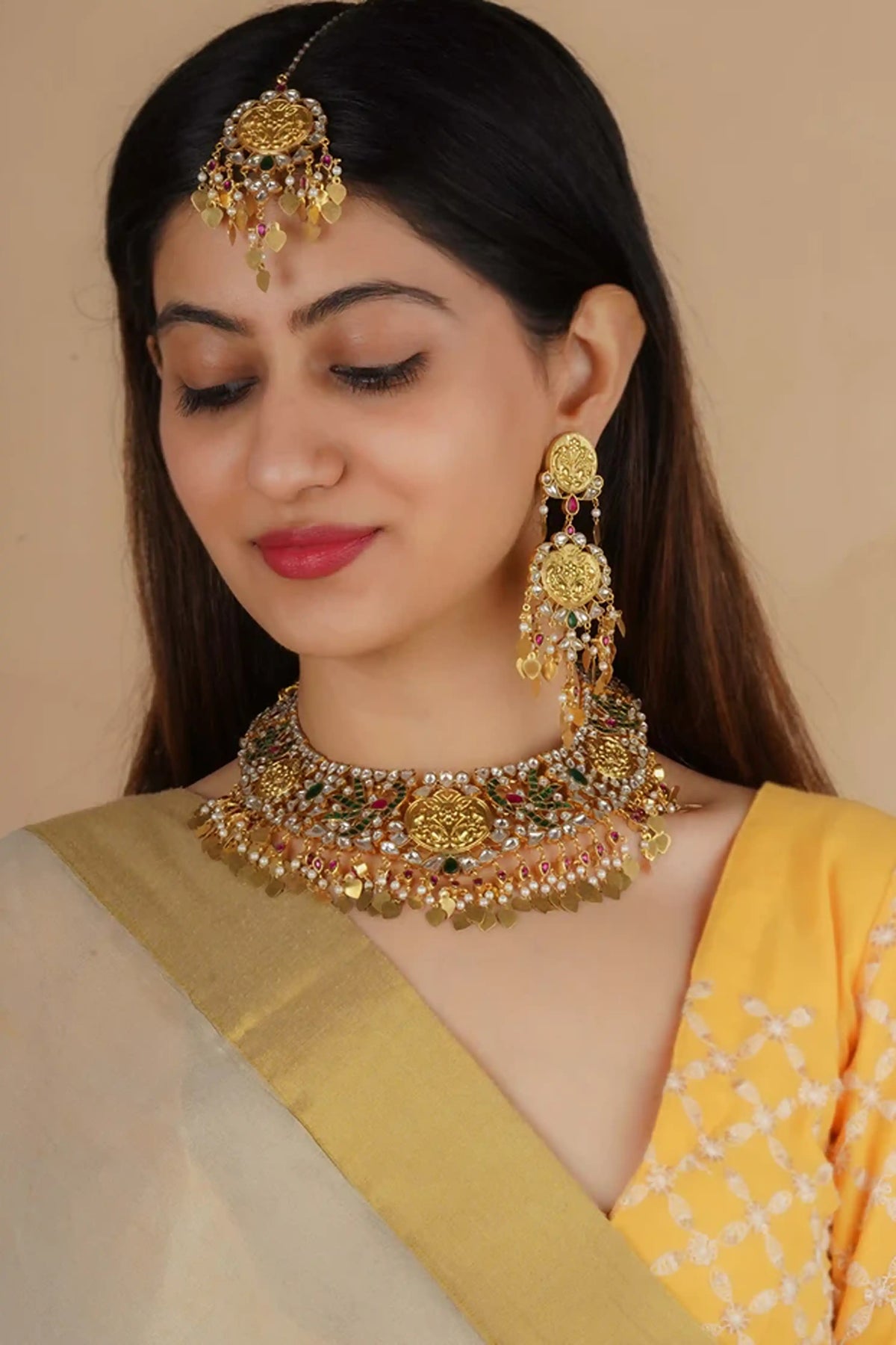 Mortantra Mulitcolor Bridal Necklace Set