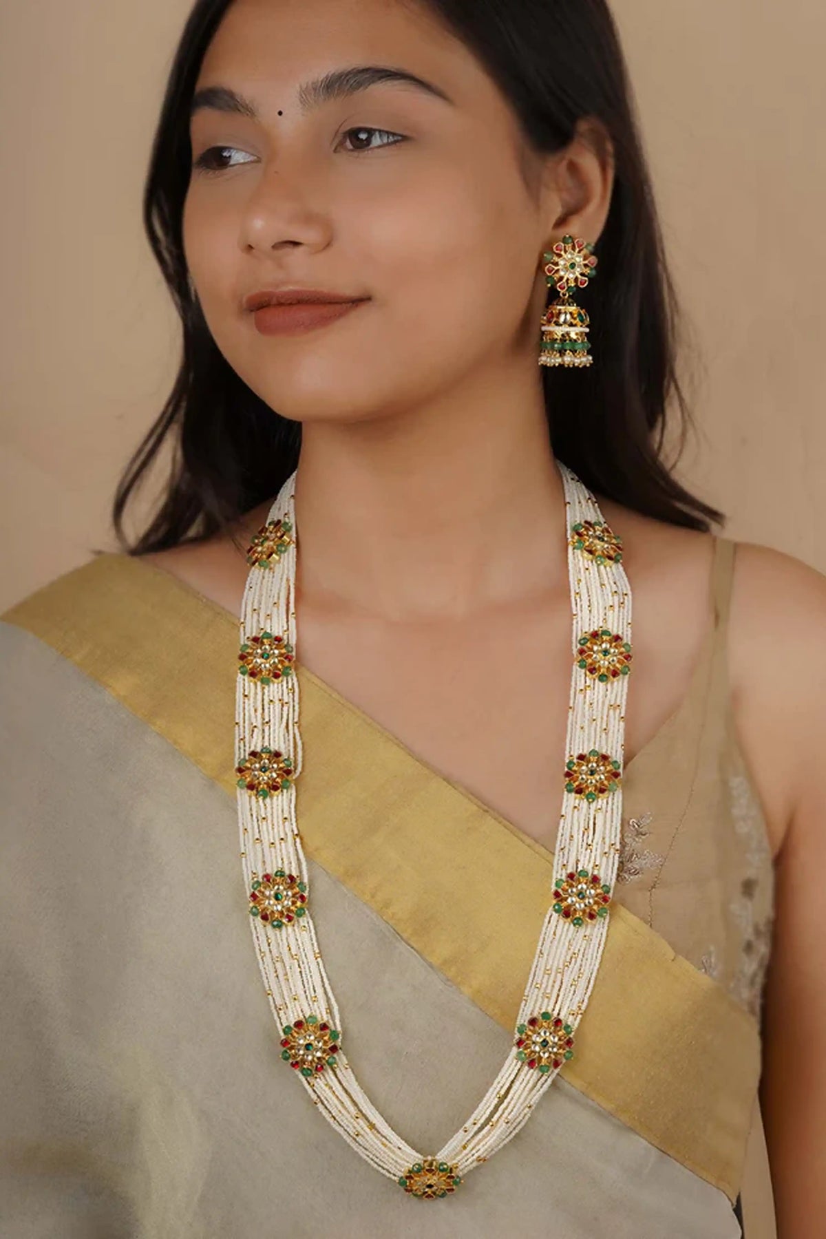 Multicolor Kundan Necklace Set