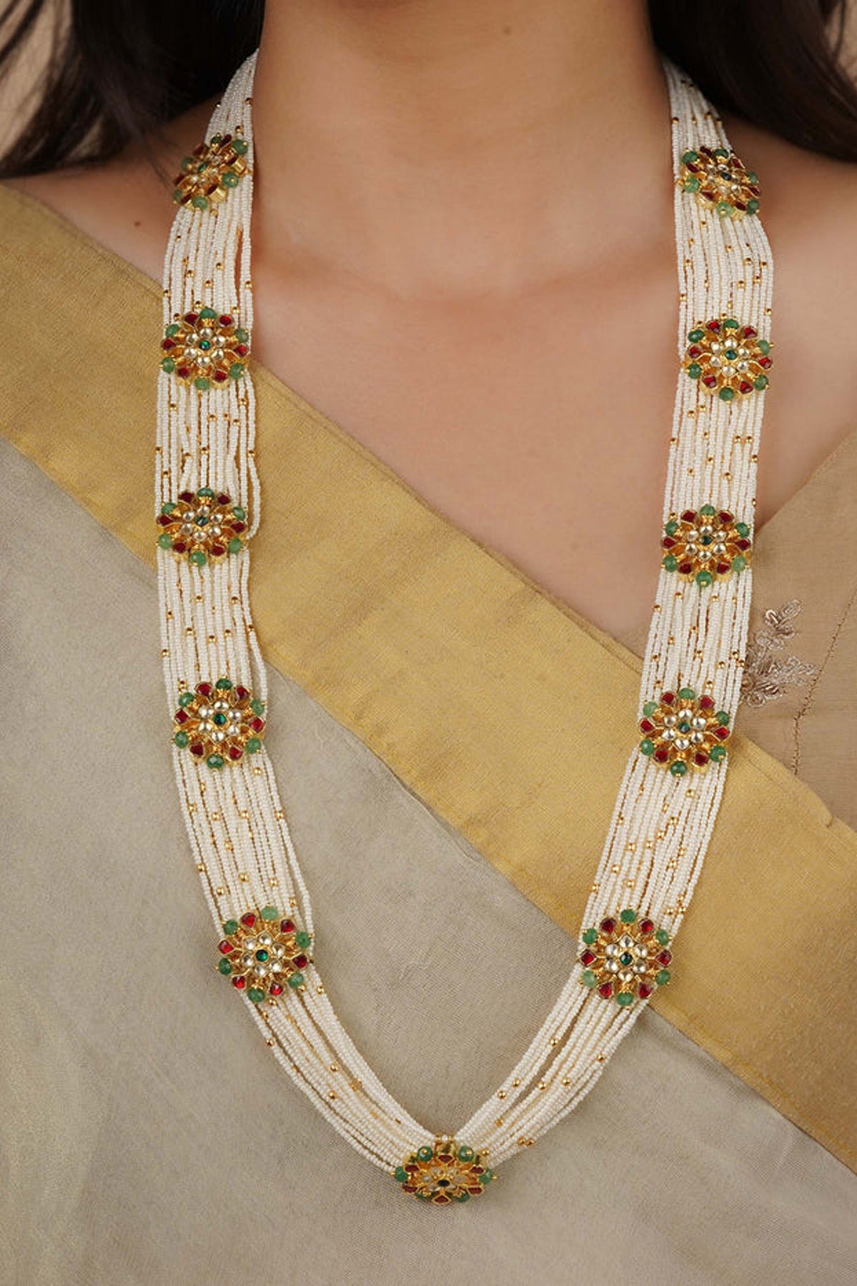 Multicolor Kundan Necklace Set