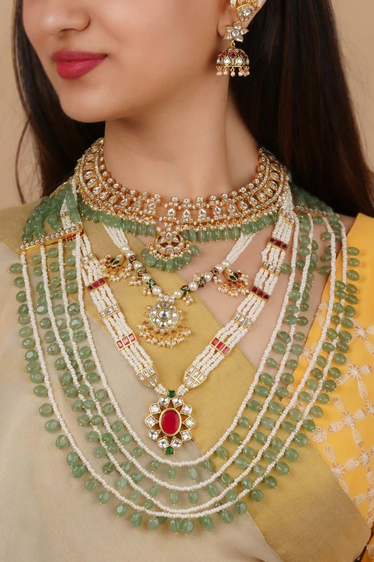 Multicolor Gold Plated Necklace Set