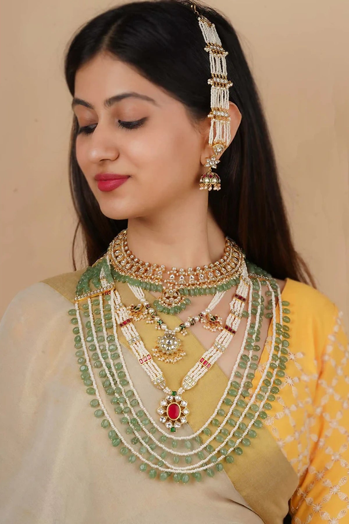 Multicolor Gold Plated Necklace Set