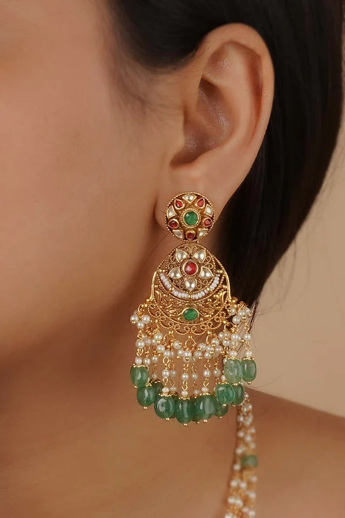 Multicolor Jadau Kundan Necklace Set