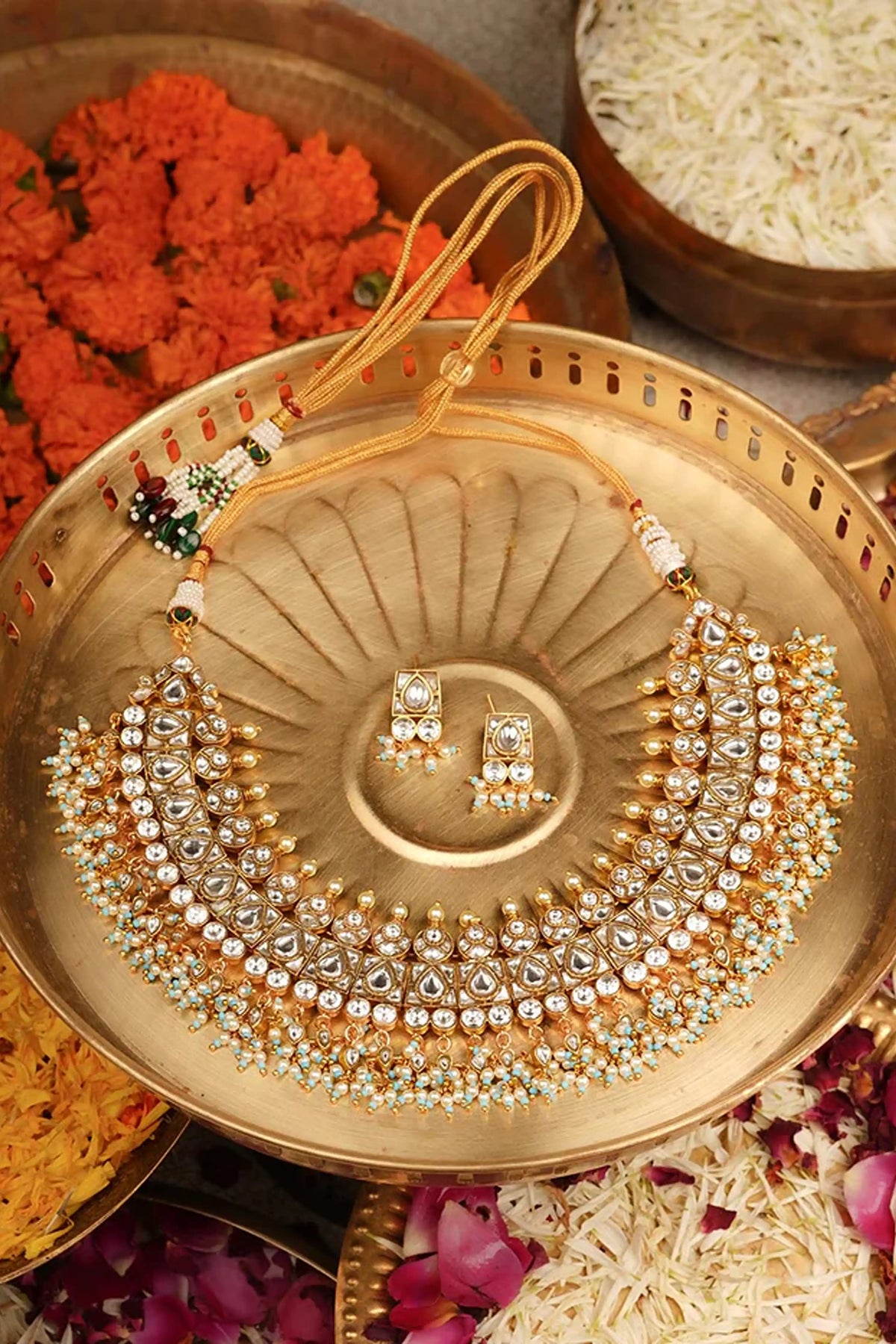 Firoza Jadau Kundan Necklace Set