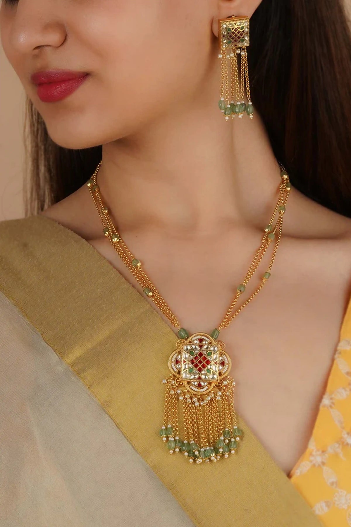 Jadau Kundan Necklace Set