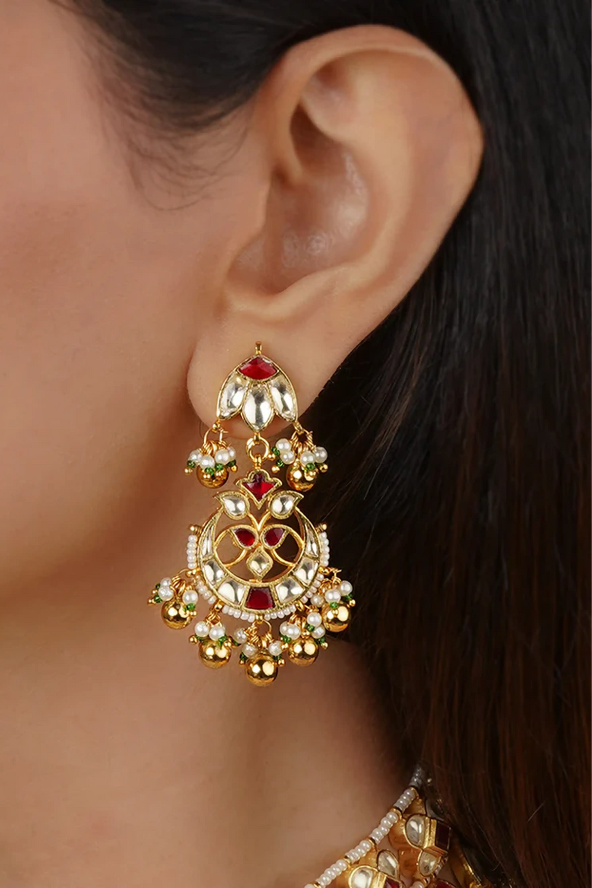 Red Kundan Necklace Set