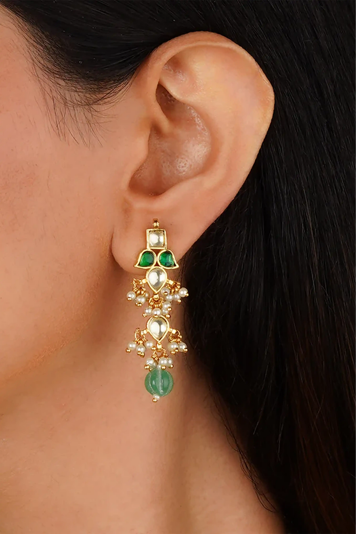 Gold Plated Jadau Kundan Necklace Set