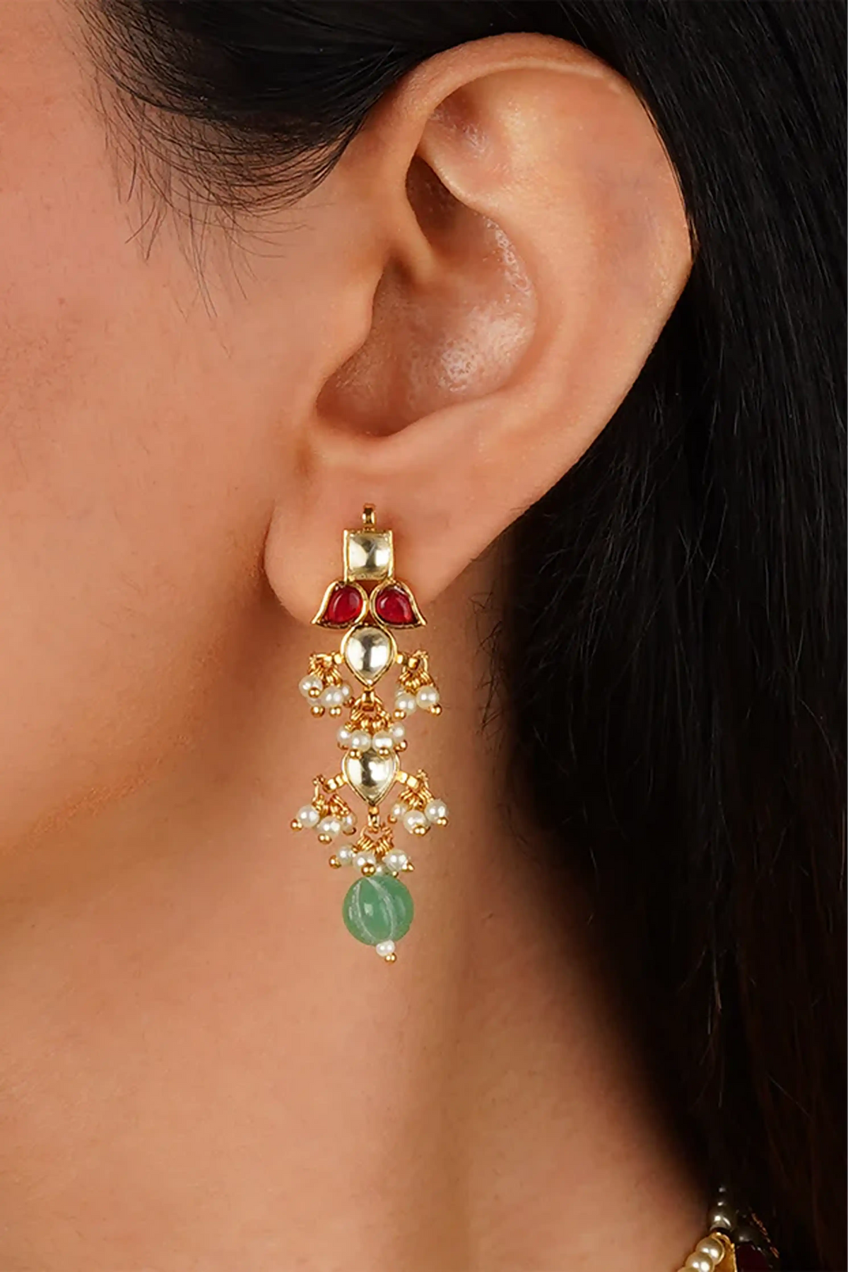 Gold Plated Jadau Kundan Necklace Set