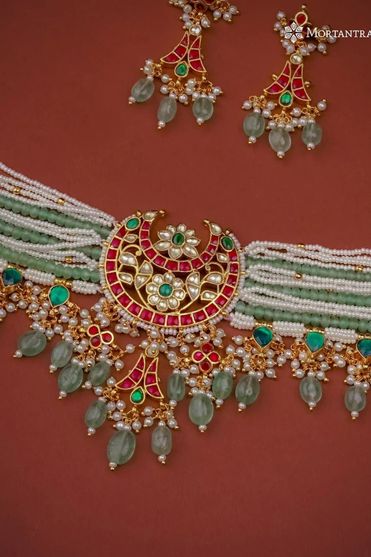 Gold Plated Jadau Kundan Necklace Set