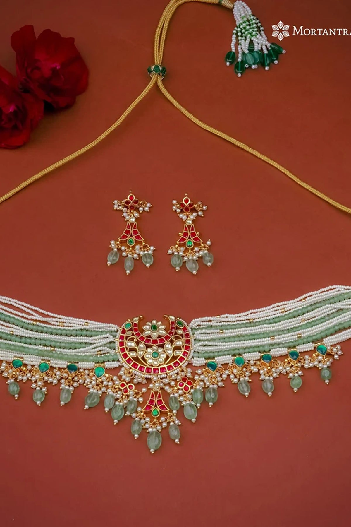 Gold Plated Jadau Kundan Necklace Set