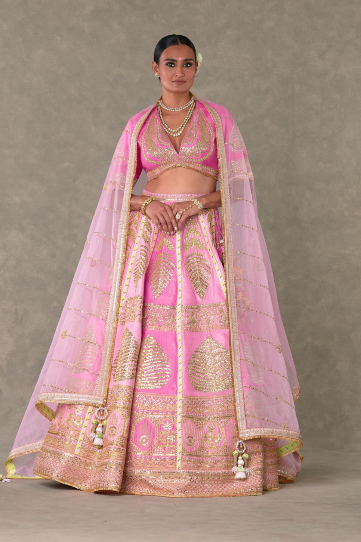 Pink Paan Patti Lehenga Set