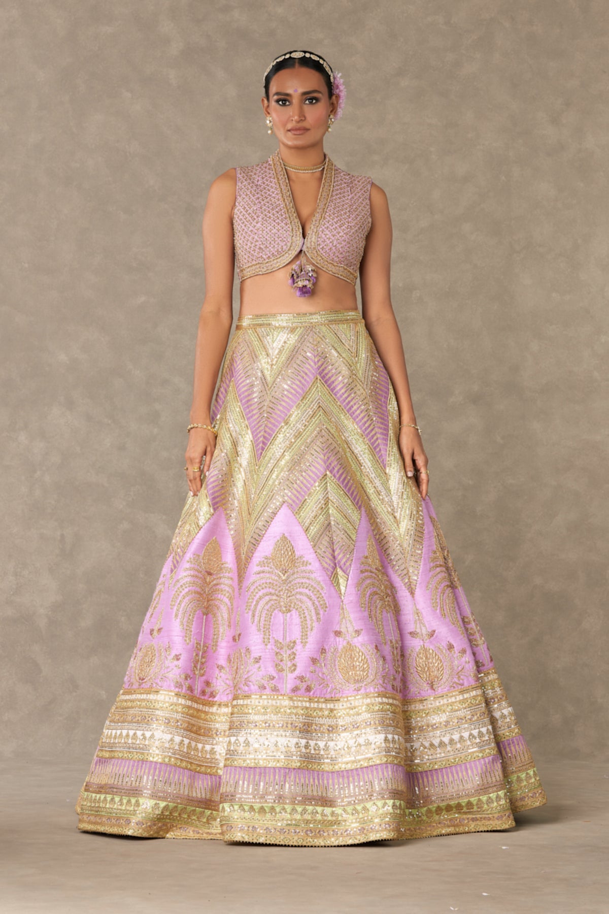 Lilac &#39;Anar-Phool&#39; Lehenga Set