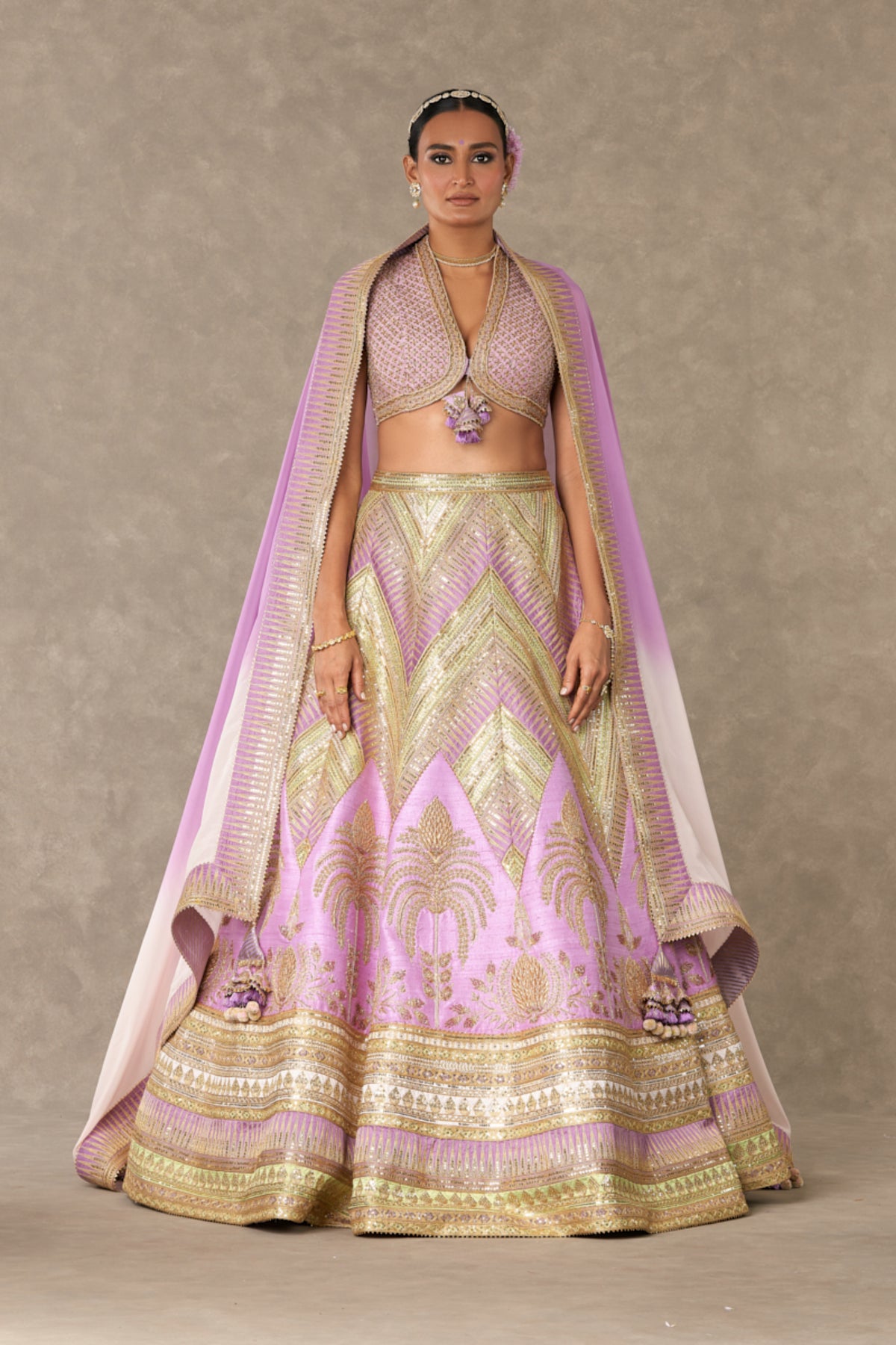Lilac &#39;Anar-Phool&#39; Lehenga Set