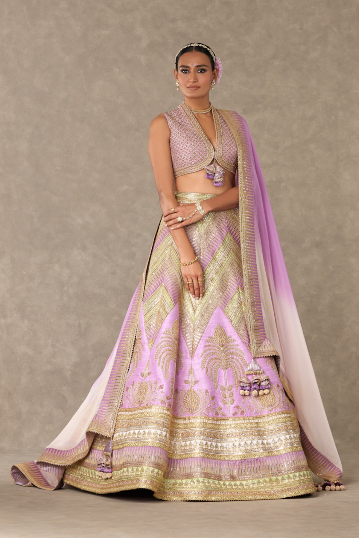 Lilac &#39;Anar-Phool&#39; Lehenga Set