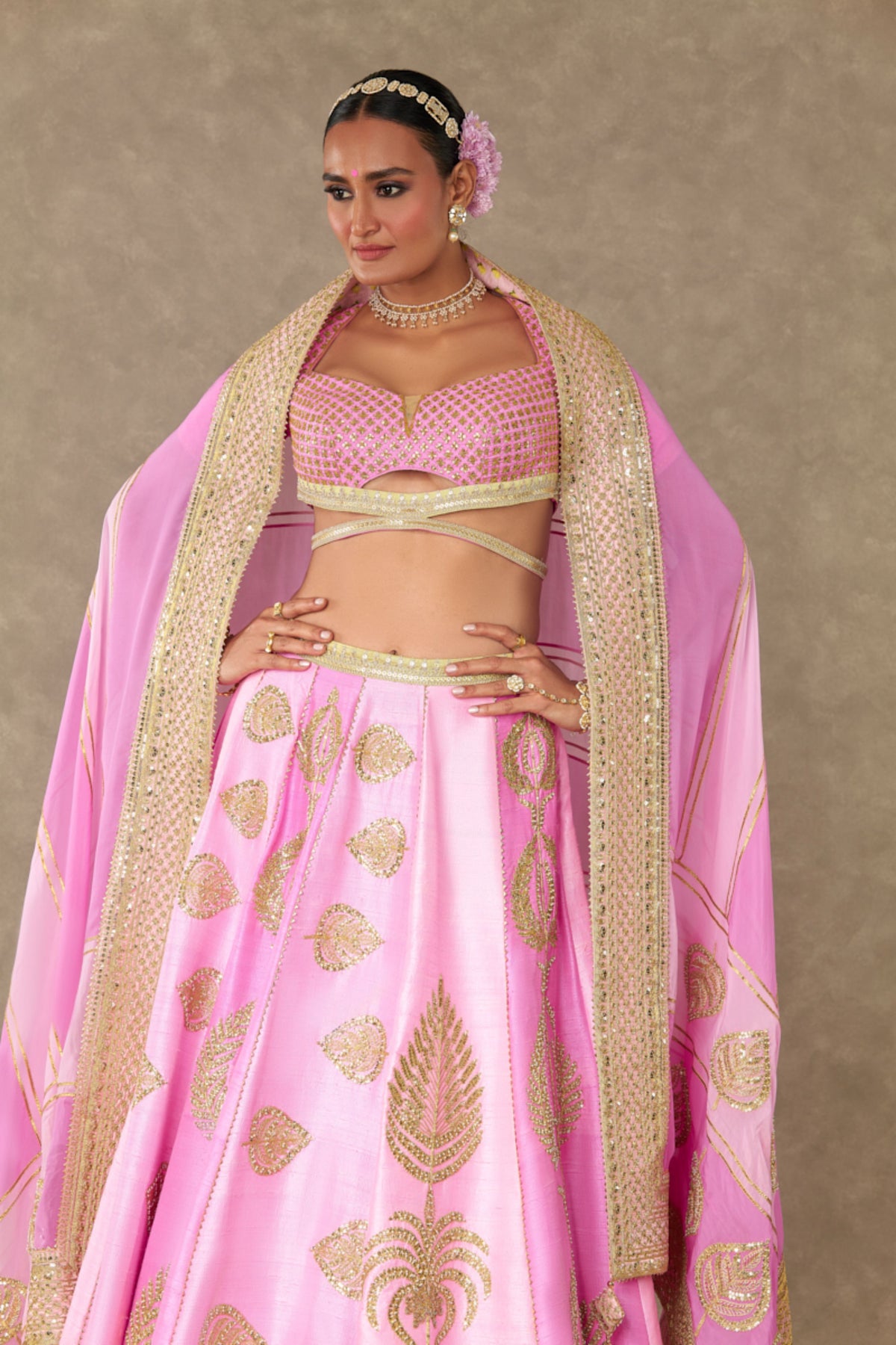 Barfi Pink Sitara Dil Lehenga Set