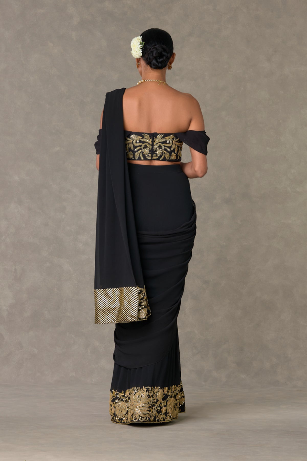 Black &#39;Neel- Kamal&#39; Corset Saree