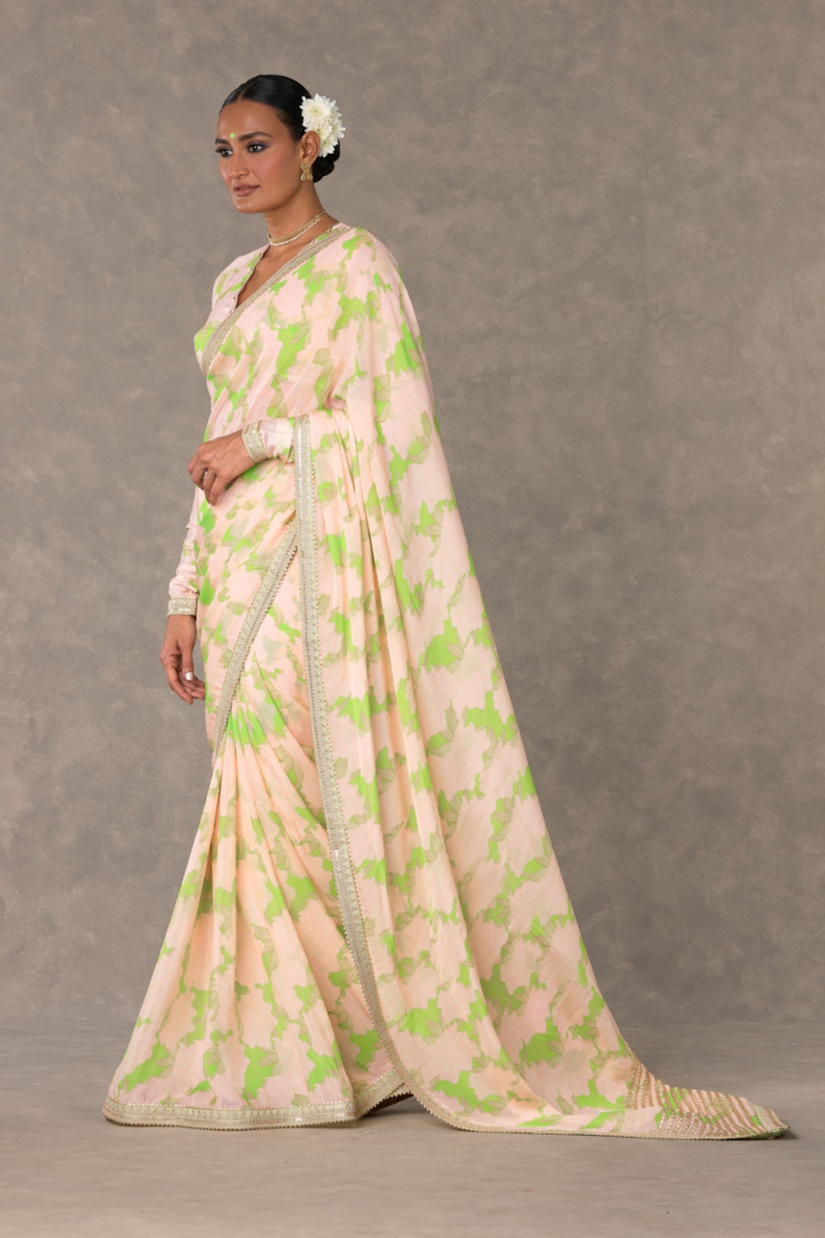 Mint Candy Swirl Saree
