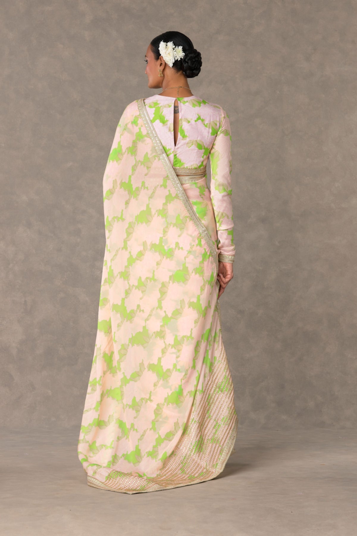 Mint Candy Swirl Saree